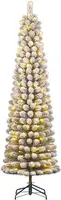 Black Box Trees Charlton Pilar verlichte kerstboom besneeuwd groen 215cm - 160 lampjes - afbeelding 1