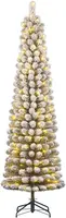 Black Box Trees Charlton Pilar verlichte kerstboom besneeuwd groen 185cm - 120 lampjes - afbeelding 1