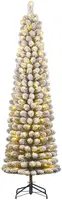 Black Box Trees Charlton Pilar verlichte kerstboom besneeuwd groen 155cm - 90 lampjes - afbeelding 1