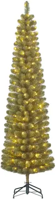 Black Box Trees Charlton Pilar verlichte kunstkerstboom groen 215cm - 160 lampjes - afbeelding 1