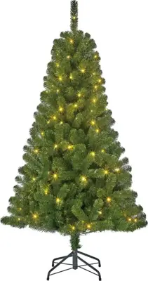 Black Box Trees Charlton verlichte kunstkerstboom groen 155cm - 100 lampjes - afbeelding 1