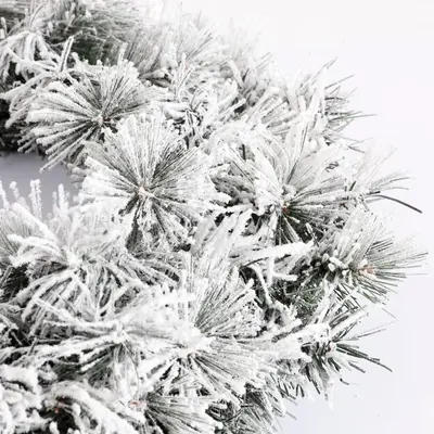 Black Box Trees Dinsmore kerstkrans besneeuwd groen Ø 60cm - afbeelding 3