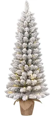 Black Box Trees Gerlos - kunstkerstboom met verlichting 36x75cm wit, groen - afbeelding 1