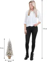 Black Box Trees Gerlos - kunstkerstboom met verlichting 36x75cm wit, groen - afbeelding 6