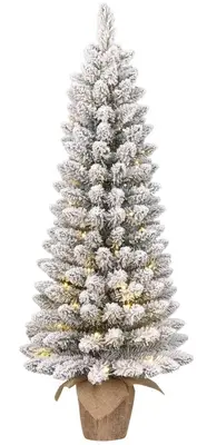Black Box Trees Gerlos - kunstkerstboom met verlichting 51x120cm wit, groen - afbeelding 1