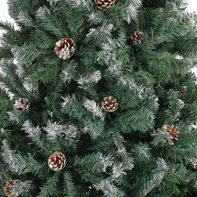 Black Box Trees Pinyon kerstboom besneeuwd met dennenappels blauwgroen 215cm - afbeelding 3