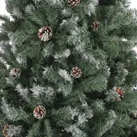 Black Box Trees Pinyon kerstboom besneeuwd met dennenappels blauwgroen 215cm - afbeelding 3