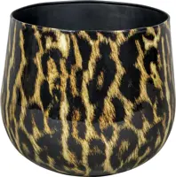 Bloempot Panter rond metaal 32x28cm