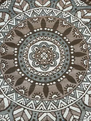 Blommie's Lifestyle buitenkleed rond 180cm bruin, turquoise