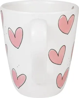 Blond Amsterdam beker aardewerk hartjes 0x11.5cm roze  - afbeelding 3
