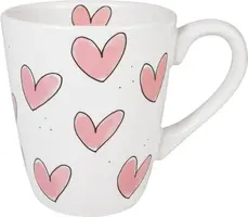 Blond Amsterdam beker aardewerk hartjes 0x11.5cm roze  - afbeelding 1
