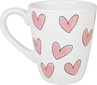 Blond Amsterdam beker aardewerk hartjes 0x11.5cm roze  - afbeelding 4