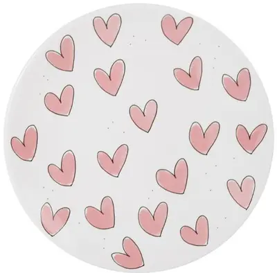Blond Amsterdam bord 22cm even bijkletsen roze hartjes  - afbeelding 1