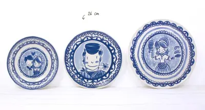 Blond Amsterdam bord aardewerk delfts blond 26x3cm multi  - afbeelding 3