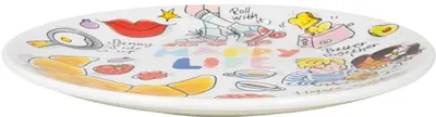 Blond Amsterdam bord aardewerk happy life 22 cm bord 21.8x2.5cm multi  - afbeelding 2
