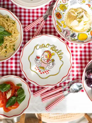 Blond Amsterdam bord aardewerk pasta 22x2.5cm multi  - afbeelding 3