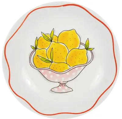 Blond Amsterdam bord aardewerk pasta citroen 23x4.3cm multi  - afbeelding 1