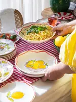 Blond Amsterdam bord aardewerk pasta citroen 23x4.3cm multi  - afbeelding 3