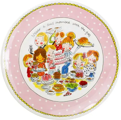 Blond Amsterdam bord aardewerk stip 33x3.5cm multi 