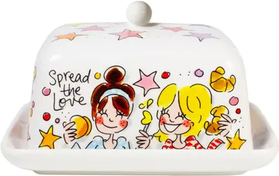 Blond Amsterdam botervloot aardewerk butter makes it better 16x11x10cm multi  - afbeelding 1