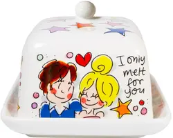 Blond Amsterdam botervloot aardewerk butter makes it better 16x11x10cm multi  - afbeelding 2