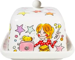 Blond Amsterdam botervloot aardewerk butter makes it better 16x11x10cm multi  - afbeelding 4