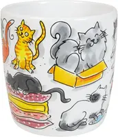 Blond Amsterdam cappuccino beker aardewerk cat love 10x10.5cm multi  - afbeelding 2