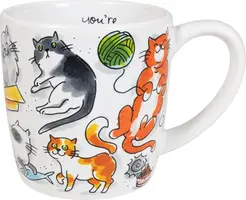 Blond Amsterdam cappuccino beker aardewerk cat love 10x10.5cm multi  - afbeelding 1