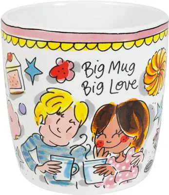 Blond Amsterdam cappuccino mok aardewerk big love 10x10.5cm multi  - afbeelding 2