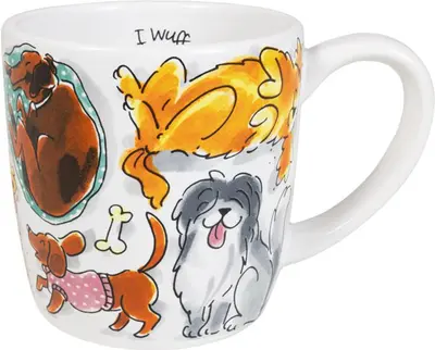 Blond Amsterdam cappuccino mok aardewerk dog love 10x10.5cm multi  - afbeelding 1