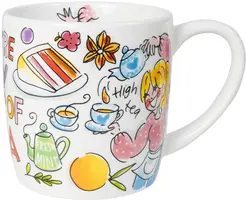 Blond Amsterdam cappuccino mok aardewerk you're my cup of tea 10x10.5cm multi  - afbeelding 1
