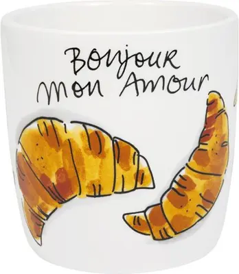 Blond Amsterdam cappuccinobeker aardewerk 0,5l Croissants - afbeelding 2