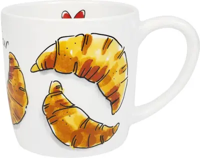 Blond Amsterdam cappuccinobeker aardewerk 0,5l Croissants - afbeelding 1