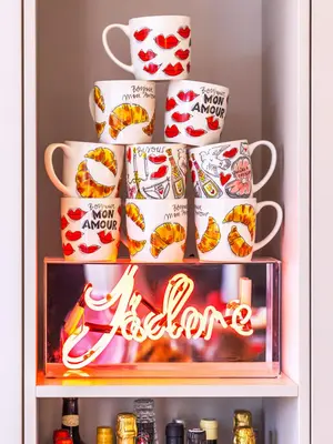 Blond Amsterdam cappuccinobeker aardewerk 0,5l Croissants - afbeelding 4