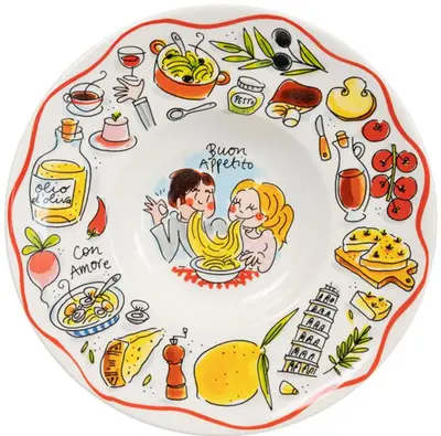 Blond Amsterdam diep bord aardewerk buon appetito 24x5cm multi  - afbeelding 1