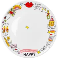 Blond Amsterdam dinerbord aardewerk happy 26x3cm multi  - afbeelding 1