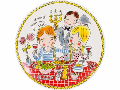 Blond Amsterdam dinerbord aardewerk love 26x3cm multi  - afbeelding 1