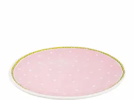 Blond Amsterdam dinerbord aardewerk stip 26x3cm roze  - afbeelding 2
