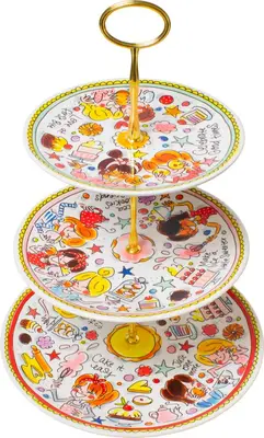 Blond Amsterdam etagere aardewerk tea & cookies 27x5.5cm multi 