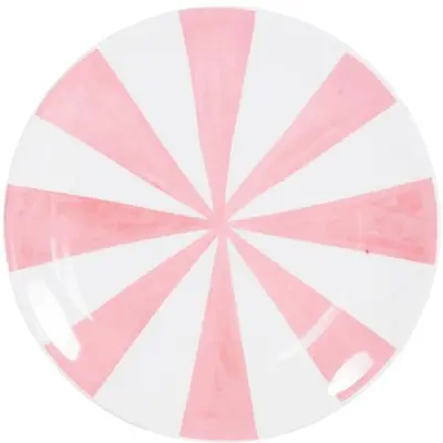 Blond Amsterdam Even bijkletsen bord 18cm roze strepen - afbeelding 2