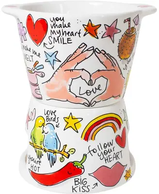 Blond Amsterdam fondueset aardewerk love 16x10cm multi  - afbeelding 3