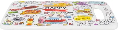 Blond Amsterdam kaasplankje aardewerk happy 25x15x1cm multi  - afbeelding 2