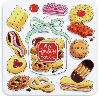 Blond Amsterdam koekblik blik even bijkletsen 21.7x21.7x7.5cm multi  - afbeelding 1