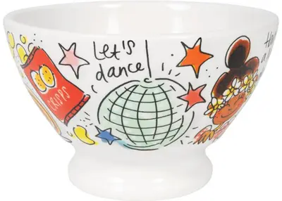 Blond Amsterdam kom aardewerk big hug: bowl on foot 13x8.3cm multi  - afbeelding 2
