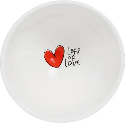 Blond Amsterdam kom met voet aardewerk love 12.5x8.5cm multi  - afbeelding 2