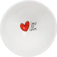 Blond Amsterdam kom met voet aardewerk love 12.5x8.5cm multi  - afbeelding 2