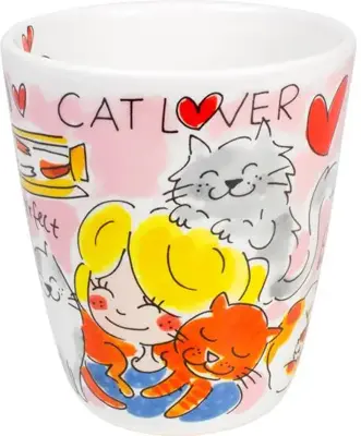 Blond Amsterdam mok aardewerk cat lover 10x11.5cm multi  - afbeelding 2