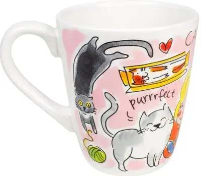 Blond Amsterdam mok aardewerk cat lover 10x11.5cm multi  - afbeelding 1