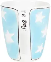 Blond Amsterdam mok aardewerk it's a boy 9x11cm blauw  - afbeelding 3