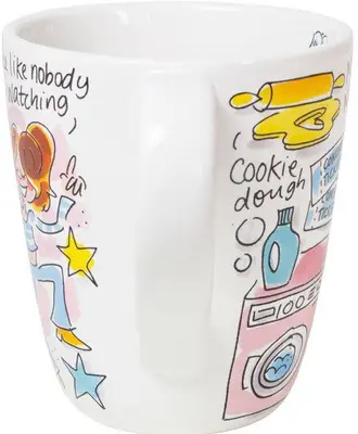 Blond Amsterdam mok aardewerk mok met rollerskates 0,35l 10x11.5cm multi  - afbeelding 4